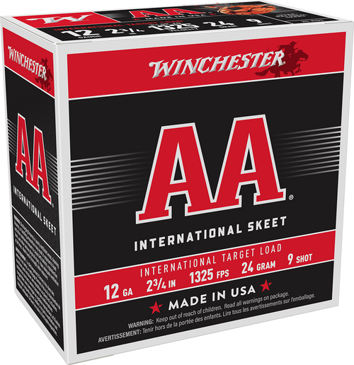 Winchester Ammo AANL129 AA International Target 12Gauge 2.75" 24gram 9Shot 25 Per Box/10 Case                                                                                                           