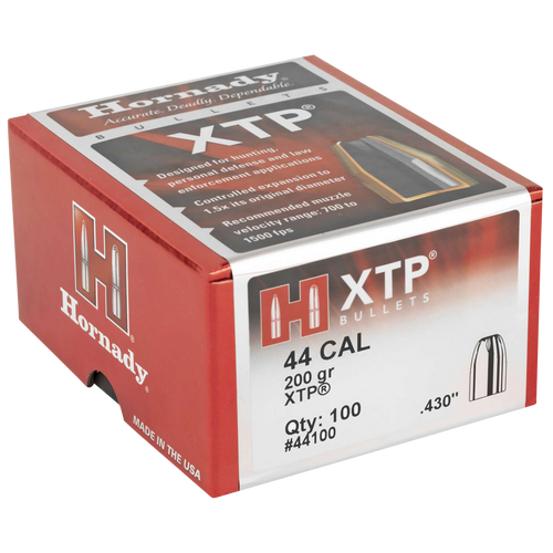 Hornady 44100 XTP  44 Cal .430 200 gr Hollow Point 100 Per Box/ 15 Case                                                                                                                                 