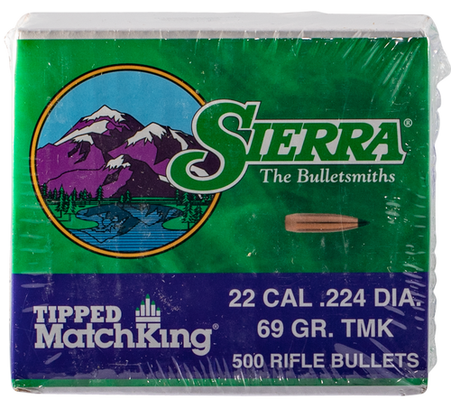 Sierra 7169C Tipped MatchKing  22Cal 69gr Tipped MatchKing 500/Box                                                                                                                                      