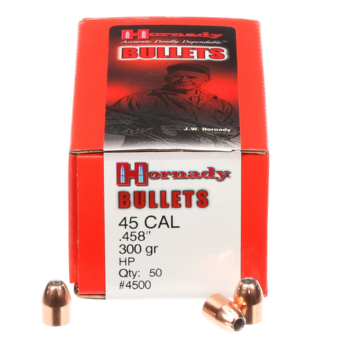 Hornady 4500 InterLock  45 Cal .458 300 gr Hollow Point 50 Per Box/ 15 Case                                                                                                                             