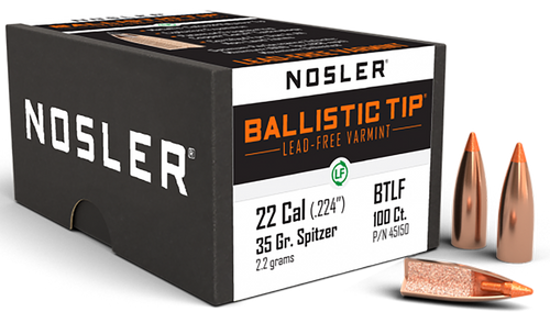 Nosler 45150 Ballistic Tip  22Cal 35gr Ballistic Tip Lead Free 100/Box                                                                                                                                  