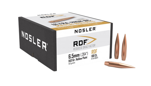 Nosler 49824 RDF Match 6.5mm 140gr Hollow Point Boat Tail 100/Box                                                                                                                                       