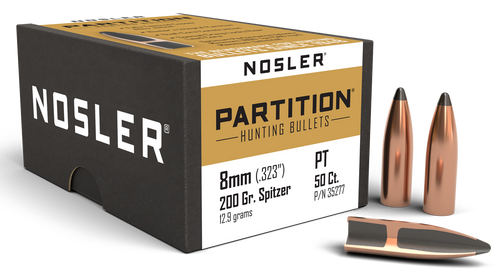 Nosler 35277 Partition  8mm 200gr Partition Spitzer 50/Box                                                                                                                                              