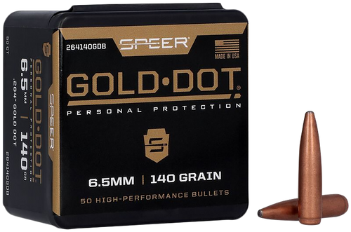 Speer 264140 Gold Dot  6.5mm .264 140 GR Soft Point 50 Box                                                                                                                                              