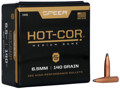 Speer 1441 Hot-Cor  264Cal 140gr Spitzer Soft Point 100 Per Box/5 Case                                                                                                                                  