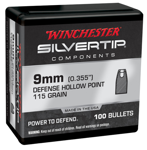 Winchester Ammo WB9ST115X Centerfire Handgun Reloading 9mm 115gr Silvertip Hollow Point 100 Per Box/10 Case                                                                                             