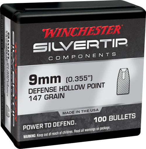 Winchester Ammo WB9ST147X Centerfire Handgun Reloading 9mm 147gr Silvertip Hollow Point 100 Per Box/10 Case                                                                                             