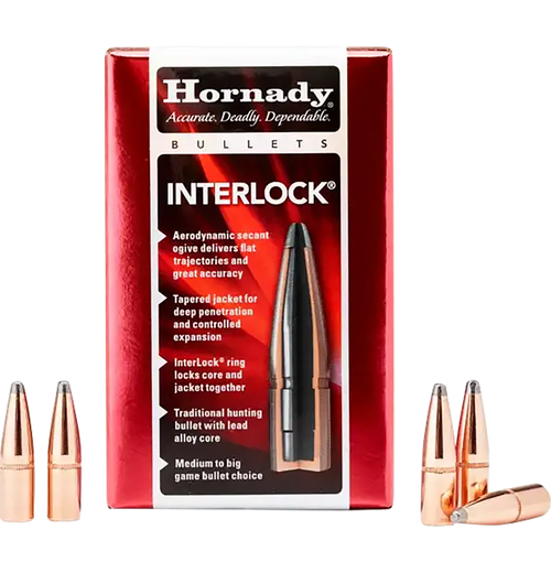 Hornady 3140 InterLock  7.62mm .310 123 gr Soft Point 100 Per Box/ 25 Case                                                                                                                              