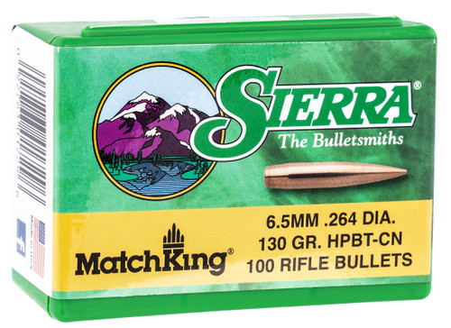 Sierra 1729 MatchKing  6.5Creedmoor 130gr Hollow Point Boat Tail 100/Box                                                                                                                                