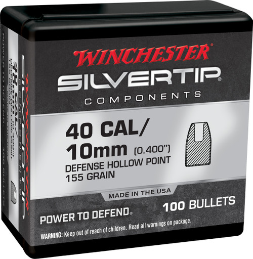 Winchester Ammo WB40ST155X Centerfire Handgun Reloading 40S&W 155gr Silvertip Hollow Point 100 Per Box/10 Case                                                                                          
