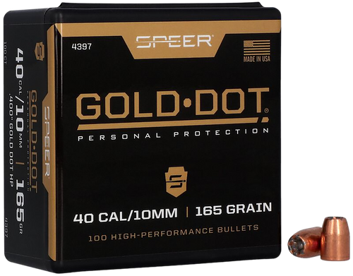 Speer 4397 Gold Dot Personal Protection 40 Caliber .400 165 GR Hollow Point 100 Box                                                                                                                     