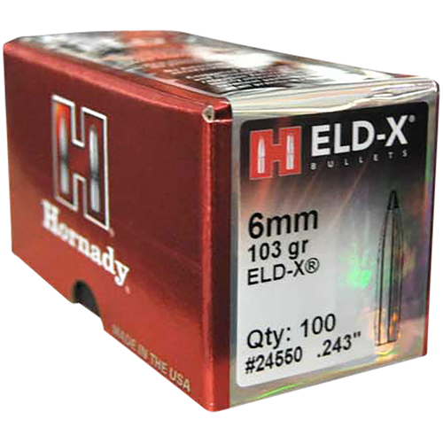 Hornady 24550 ELD-X  6mm .243 103 gr Extremely Low Drag eXpanding 100 Per Box/ 25 Case                                                                                                                  