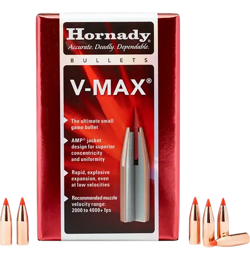 Hornady 22261 V-Max  22 Cal .224 50 gr V Max 100 Per Box/ 40 Case                                                                                                                                       