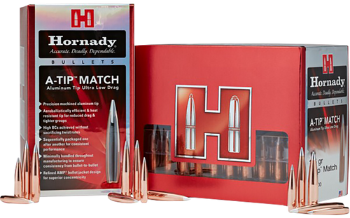 Hornady 2562   25Cal .257 138gr A-Tip Match 100 Per Box/10 Case                                                                                                                                         