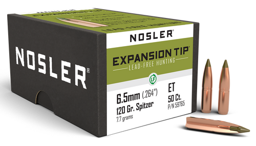Nosler 59765 E-Tip  6.5Creedmoor 120gr Spitzer 50/Box                                                                                                                                                   