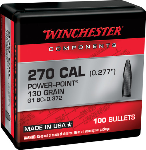 Winchester Ammo WB270P130X Centerfire Rifle  270Win 130gr Power Point 100 Per Box/10 Case                                                                                                               