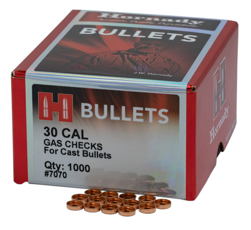 Hornady 7070 Crimp-On Gas Checks 30 Cal Cast Bullets/ 1000 Per Box                                                                                                                                      