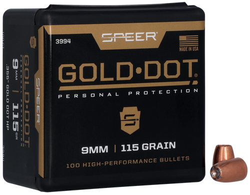 Speer 3994 Gold Dot Personal Protection 9mm 115gr Hollow Point 100 Per Box/5 Case                                                                                                                       