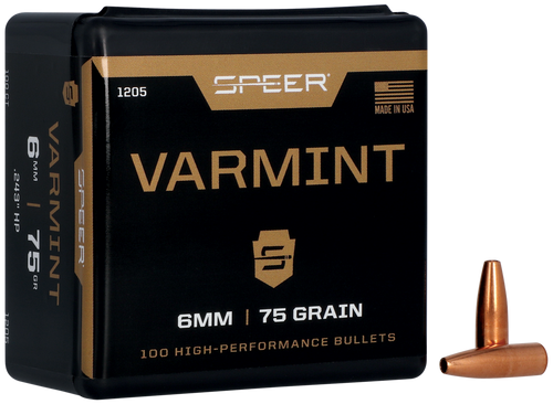 Speer 1205 Varmint  6mm 75gr Jacketed Hollow Point 100 Per Box/5 Case                                                                                                                                   