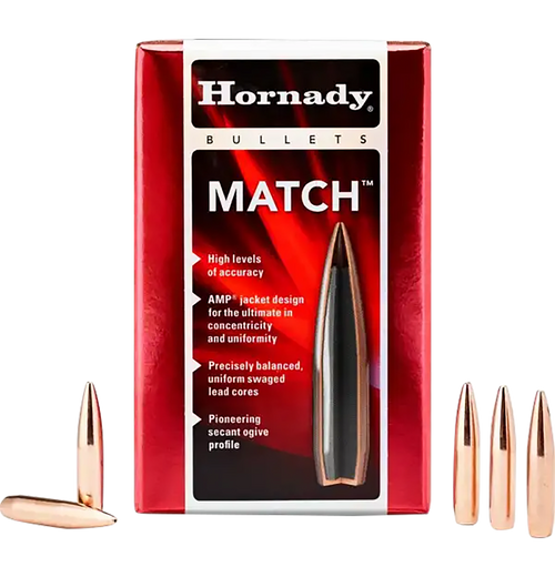 Hornady 30715 Match  30 Cal .308 178 gr Hollow Point Boat Tail Match 100 Per Box/ 15 Case                                                                                                               