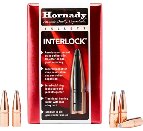 Hornady 3510 InterLock  35 Cal .358 200 gr Spire Point 100 Per Box/ 15 Case                                                                                                                             