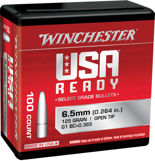 Winchester Ammo WBR65125 Centerfire Rifle  6.5Creedmoor 125gr Open Tip 100 Per Box/10 Case                                                                                                              