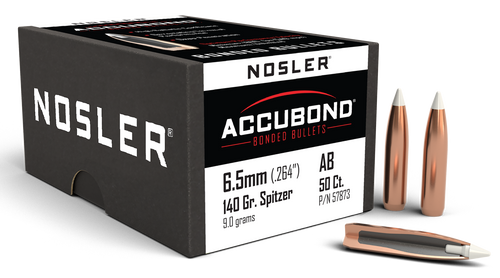 Nosler 57873 AccuBond  6.5Creedmoor 140gr Spitzer Point 50/Box                                                                                                                                          