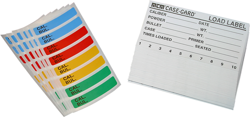 MTM Case-Gard LL1 Universal Reloading Labels  Multi-Caliber Adhesive Paper 50 Load Labels & 48 Small Color Coded Labels                                                                                 