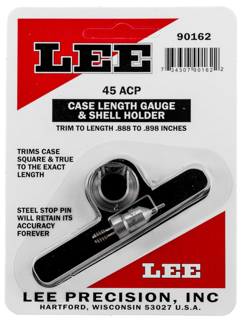 Lee Precision 90162 Case Length Gauge  Silver 45 ACP Steel, Works With Cutter/Lock Stud Includes Shell Holder                                                                                           