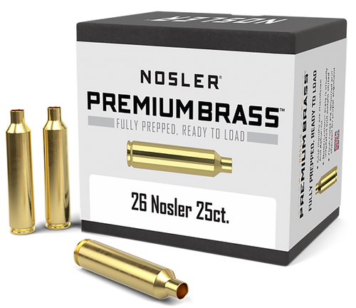 Nosler 10140 Premium Brass Unprimed Cases 26Nosler Rifle Brass 25/Box                                                                                                                                   
