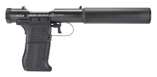 B&T Firearms 410110 Station Six  45 ACP Bolt Action 7+1 3.50" Barrel/5.10" Suppressor, Black Hard Coat Anodized Finish, Black Pre-Scored Grips                                                          