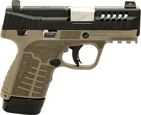 Savage Arms 67056 Stance XR 9mm 13+1 3.20" Natural Black Nitride Ported Stainless Steel Slide FDE Glass Filled Nylon Grip Ambidextrous                                                                  