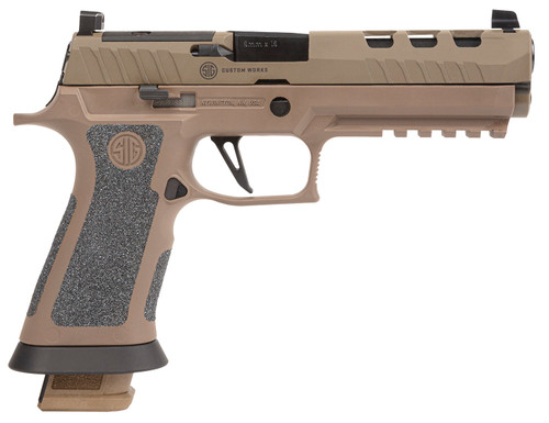 Sig Sauer 320X59DH3 P320 XFive DH3 9mm Luger 21+1 5" Black Bull Barrel, Coyote Cerakote DH3 Custom Works Optic Ready Slide, Coyote Cerakote DH3 SS Frame w/Picatinny Rail & Beavertail, Coyote TXG Grips