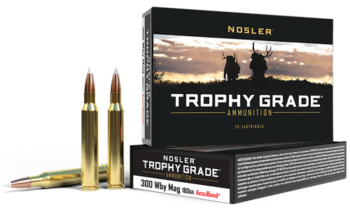 Nosler 48643 Trophy Grade  300WthbyMag 180gr Nosler AccuBond 20 Per Box/10 Case                                                                                                                         