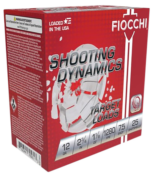 Fiocchi 12SDHV75 Shooting Dynamics Target 12Gauge 2.75" 1 1/8oz 7.5Shot 25 Per Box/10 Case                                                                                                              