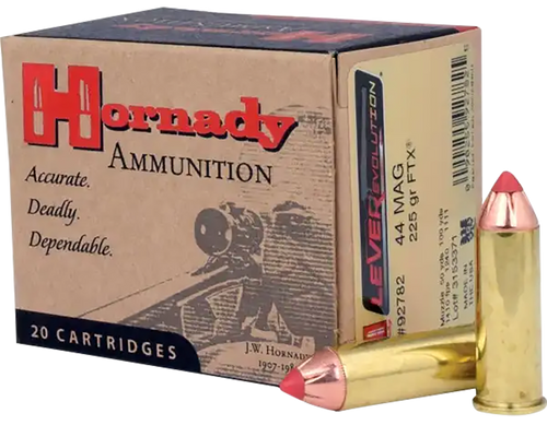 Hornady 92782 LEVERevolution  44RemMag 225gr Hornady Flex Tip eXpanding 20 Per Box/10 Case                                                                                                              
