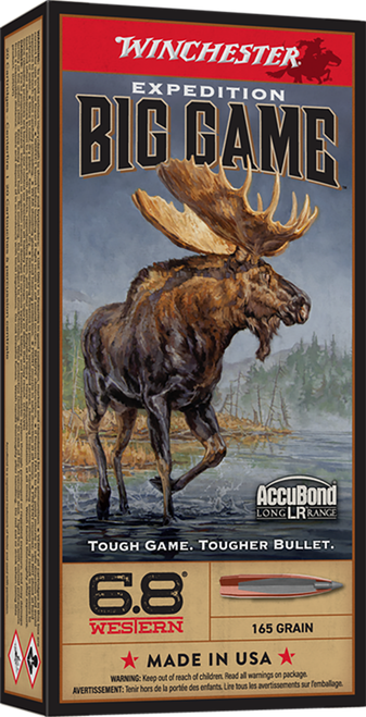 Winchester Ammo S68WLR Expedition Big Game Long Range 6.8Western 165gr Nosler AccuBond Long Range 20 Per Box/10 Case                                                                                    