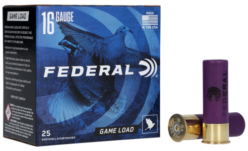 Federal H16075 Game-Shok Upland 16Gauge 2.75" 1oz 7.5Shot 25 Per Box/10 Case                                                                                                                            