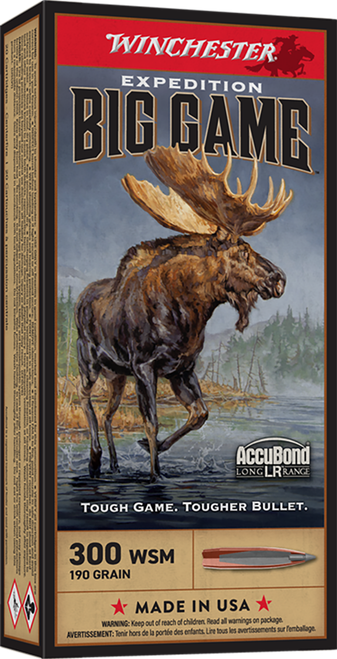 Winchester Ammo S300SLR Expedition Big Game Long Range 300WSM 190gr Nosler AccuBond Long Range 20 Per Box/10 Case                                                                                       