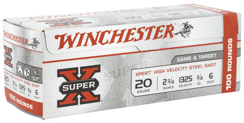 Winchester Ammo WE20GTVP6 Super X Xpert High Velocity 20Gauge 2.75" 3/4oz 6Shot 100 Per Box/2 Case *Value Pack                                                                                          