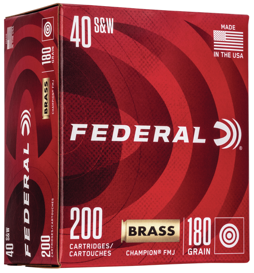 Federal WM52232 Champion Training 40S&W 180gr Full Metal Jacket 200 Per Box/5 Case                                                                                                                      