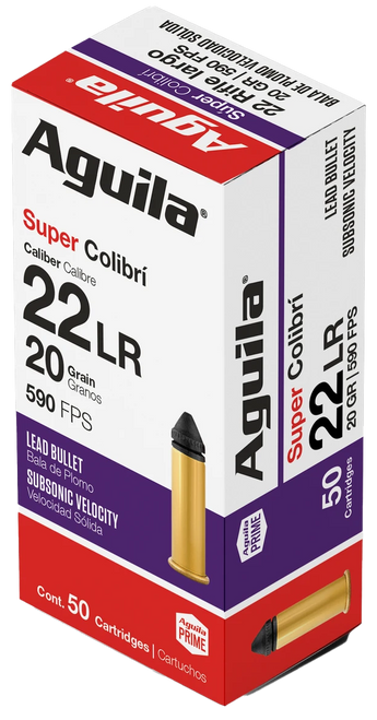 Aguila 1B220339 Super Colibri  22LR 20gr Subsonic Lead 50 Per Box/20 Case                                                                                                                               