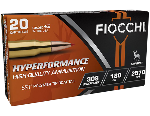 Fiocchi 308HSC Hyperformance  308Win 180gr Super Shock Tip 20 Per Box/10 Case                                                                                                                           
