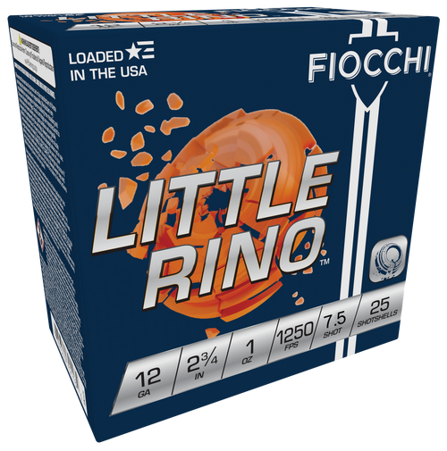 Fiocchi 12TX75 Exacta Target Little Rino 12Gauge 2.75" 1oz 7.5Shot 25 Per Box/10 Case                                                                                                                   