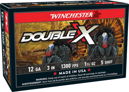 Winchester Ammo STH1235 Double X High Velocity Turkey 12Gauge 3" 1 3/4oz 5Shot 10 Per Box/10 Case                                                                                                       