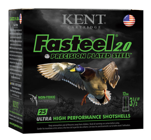 Kent Cartridge K1235FS404 Fasteel 2.0  12 Gauge 3.50" 1 3/8 oz 4 Shot 25 Per Box/ 10 Case                                                                                                               