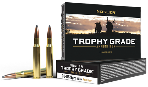 Nosler 60055 Trophy Grade  30-06Springfield 150gr Nosler Spitzer Partition 20 Per Box/10 Case                                                                                                           