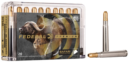 Federal P375T2 Premium Safari Cape-Shok 375H&HMag 300gr Trophy Bonded Sledgehammer Solid 20 Per Box/10 Case                                                                                             
