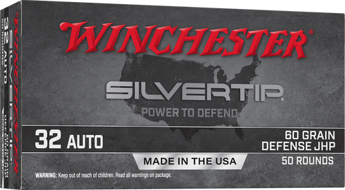 Winchester Ammo W32AST Silvertip  32ACP 60gr Jacketed Hollow Point 50 Per Box/10 Case                                                                                                                   