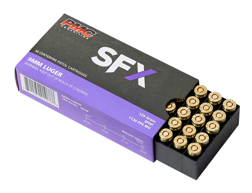 PMC 9SFX SFx  9mmLuger 124gr StarFire Hollow Point 50 Per Box/20 Case                                                                                                                                   